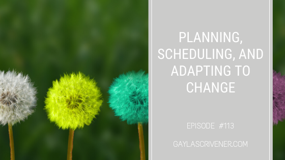 113: Planning, Scheduling, and Adapting to Change | The Gayla Scrivener Show Podcast